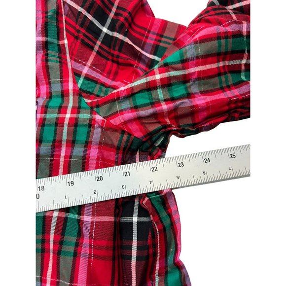 NWT Victoria Secret Plaid Pajama Set Long Sleeve Button Up Cotton Red XL - Picture 10 of 11